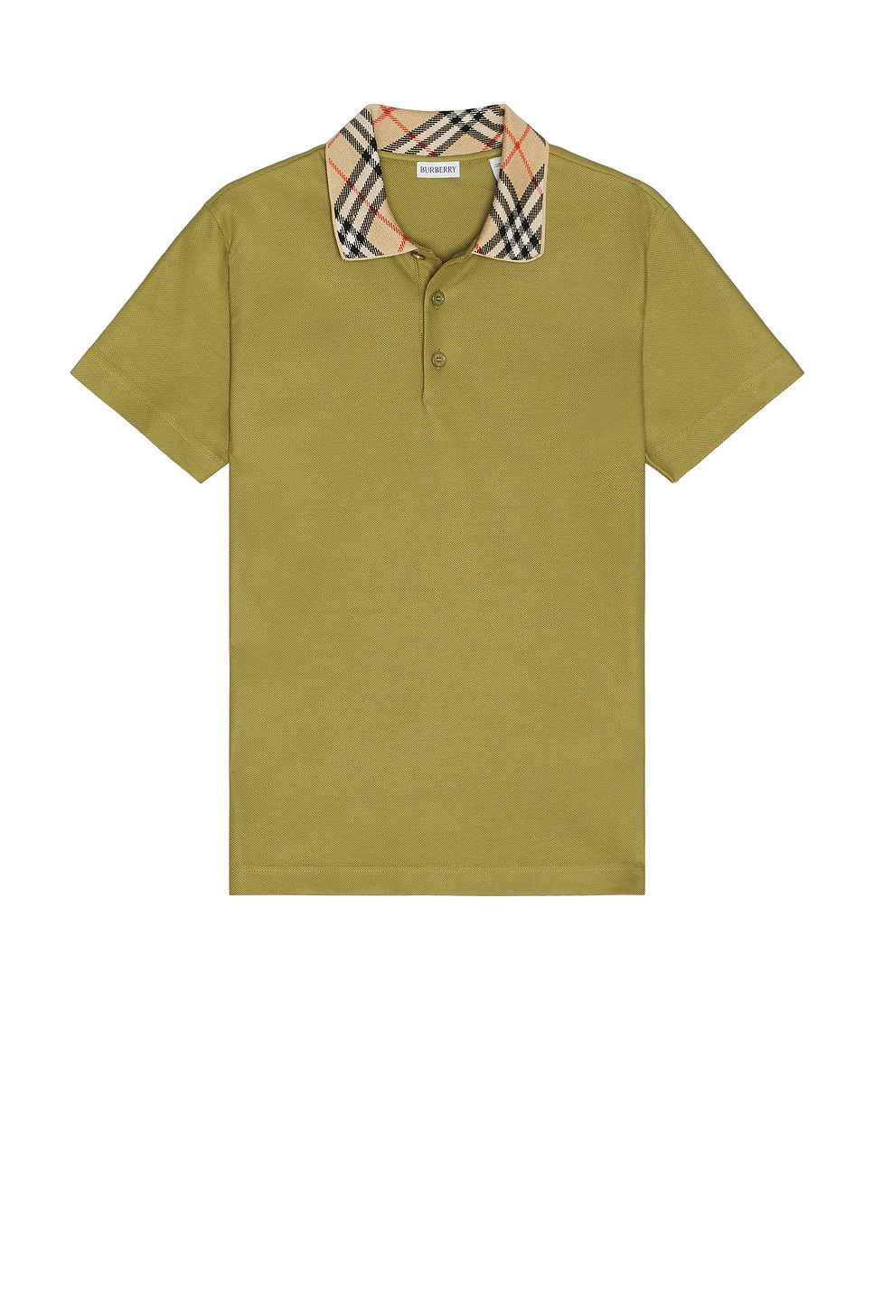 Image 1 of Burberry Check Collar Polo in Estate