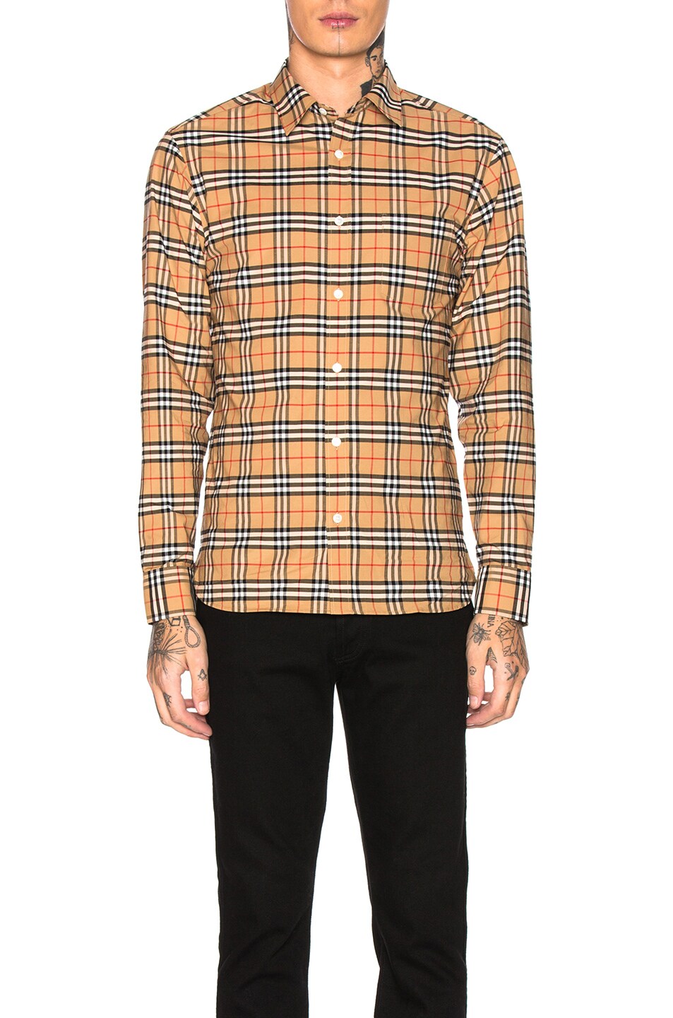 Image 1 of Burberry George Small Scale Checkered Flannel in Camel