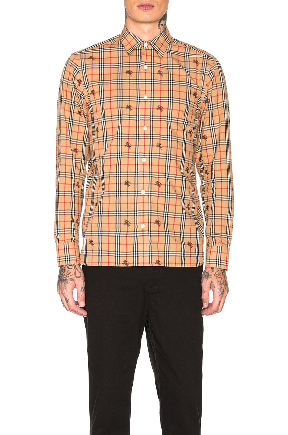 Image 1 of Burberry Edward Plaid Long Sleeve in Camel