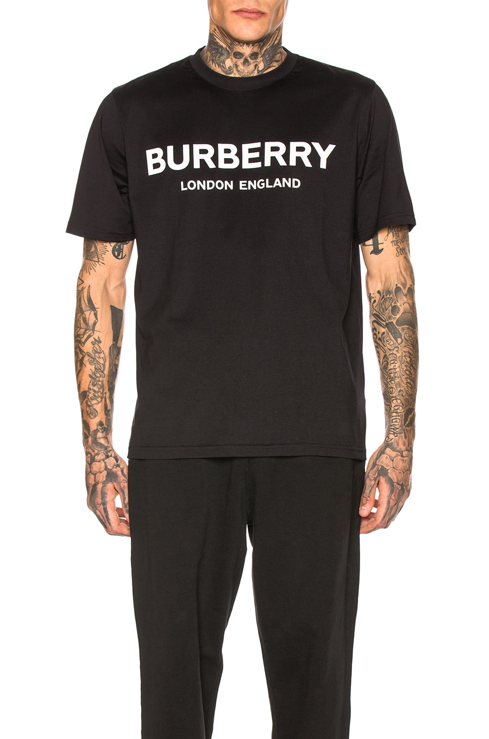 Image 1 of Burberry Logo Print Tee in Black