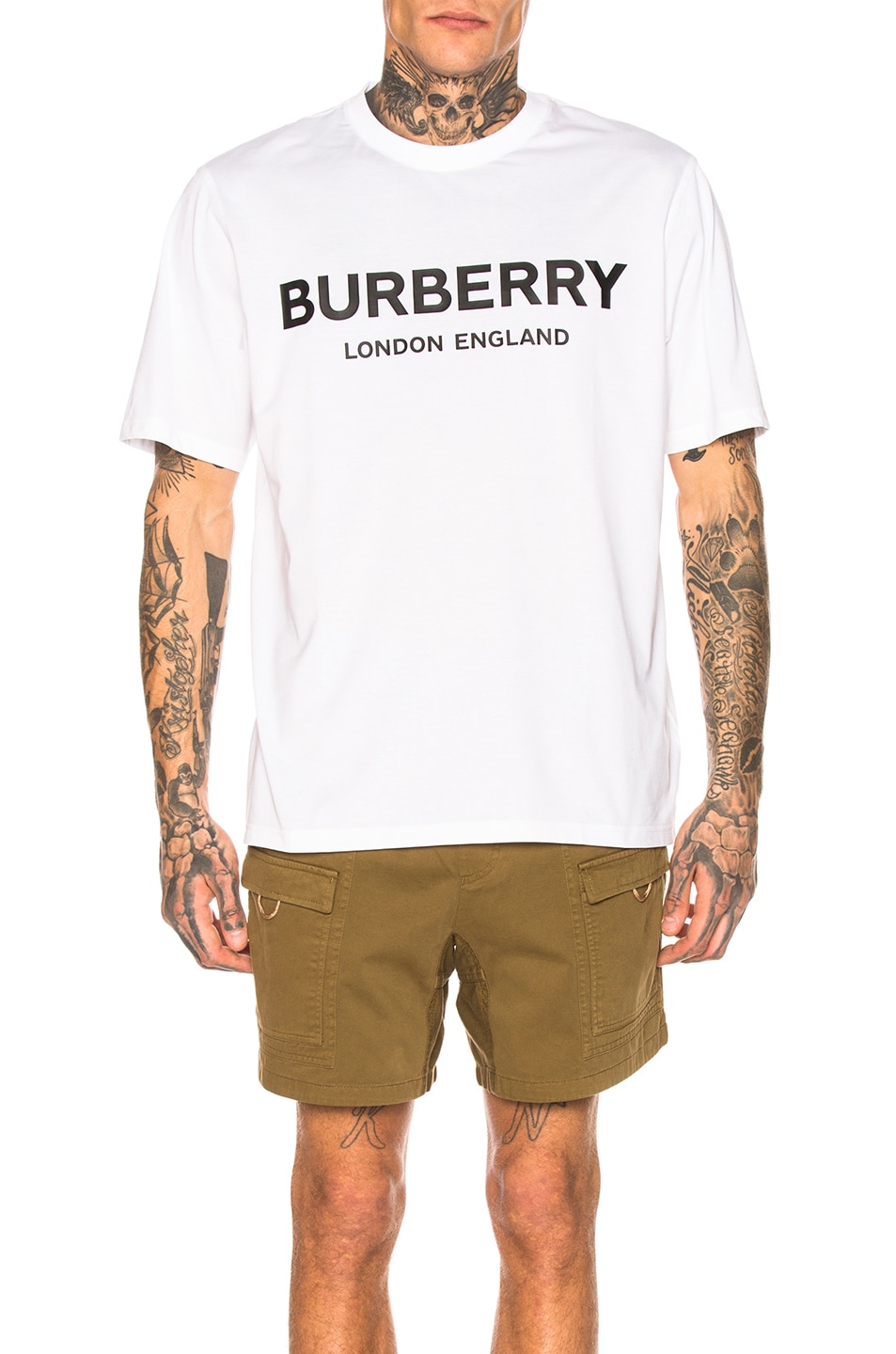 Image 1 of Burberry Logo Print Tee in White