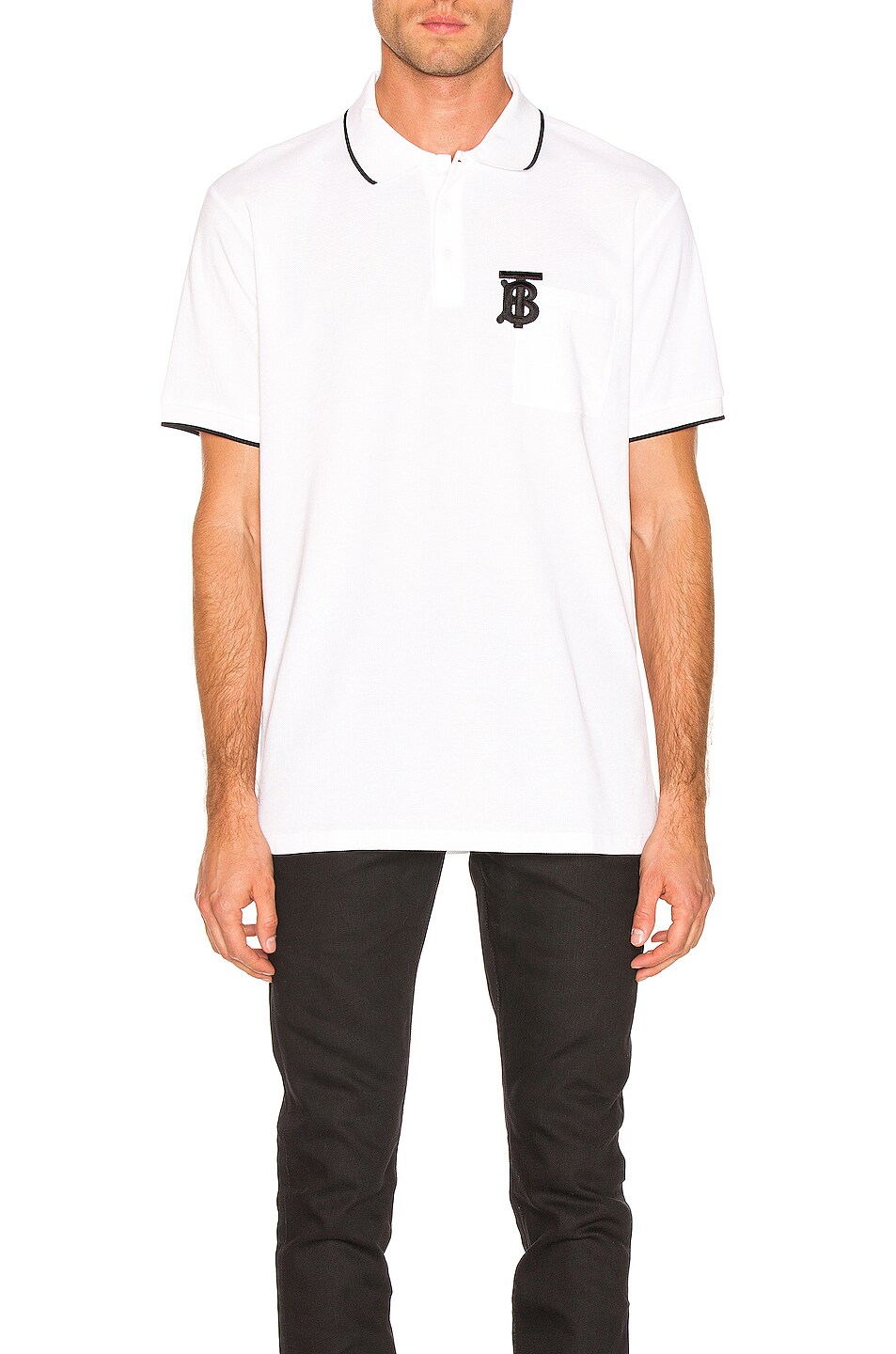 Image 1 of Burberry Pocket Polo in White