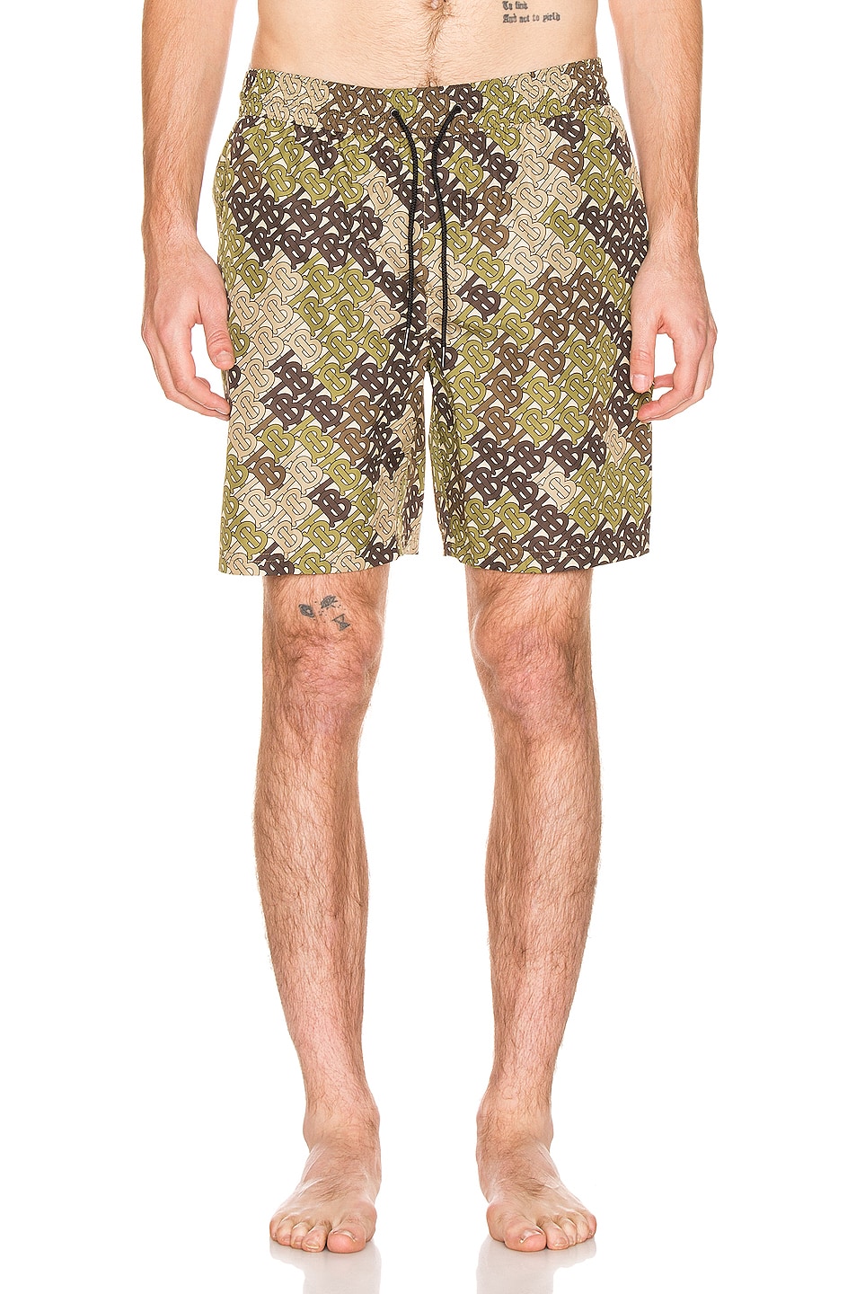 Image 1 of Burberry Guildes Swim Shorts in Khaki Green