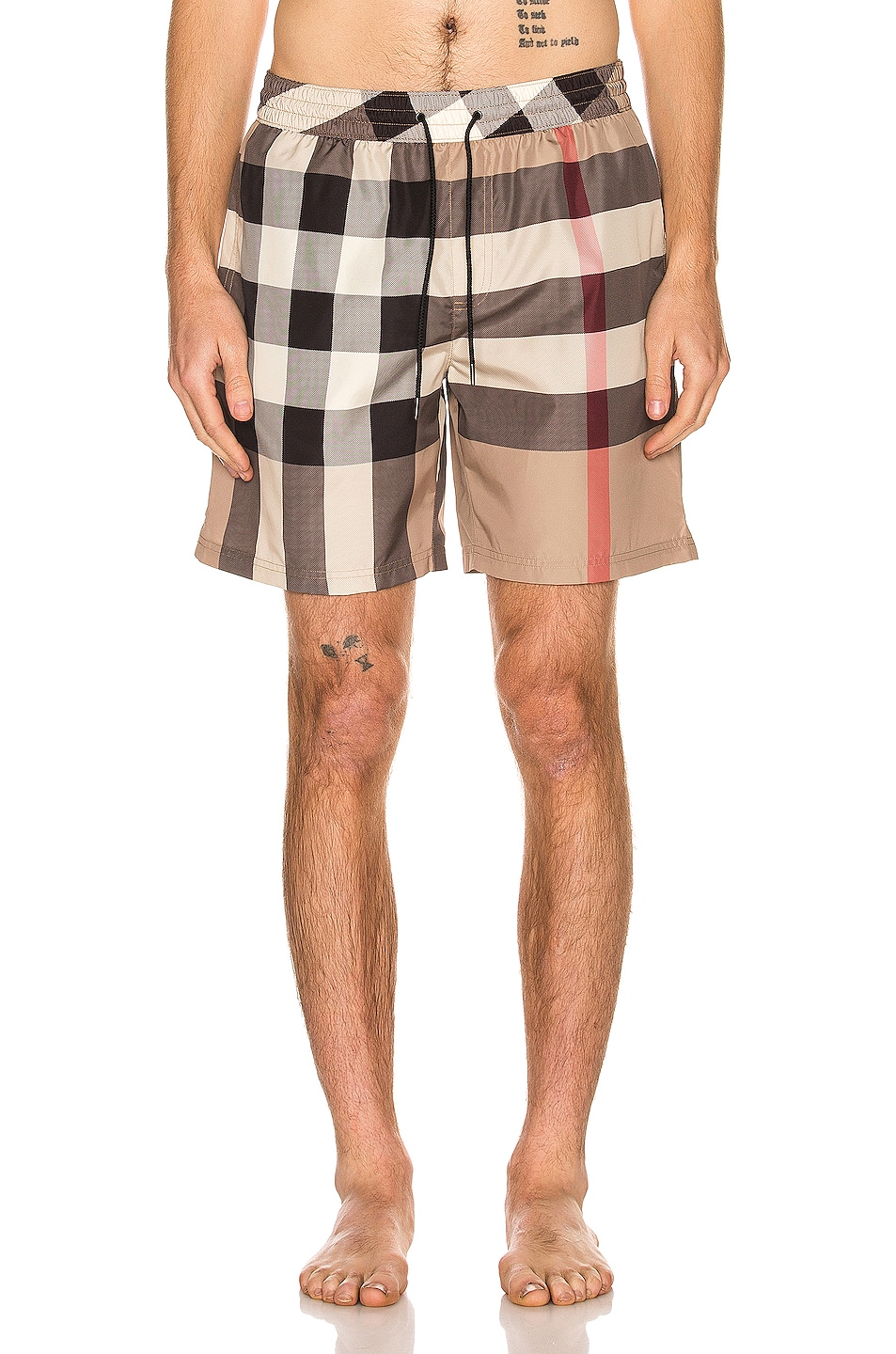 Image 1 of Burberry Guildes Exploded Check Swim Trunk in Archive Beige