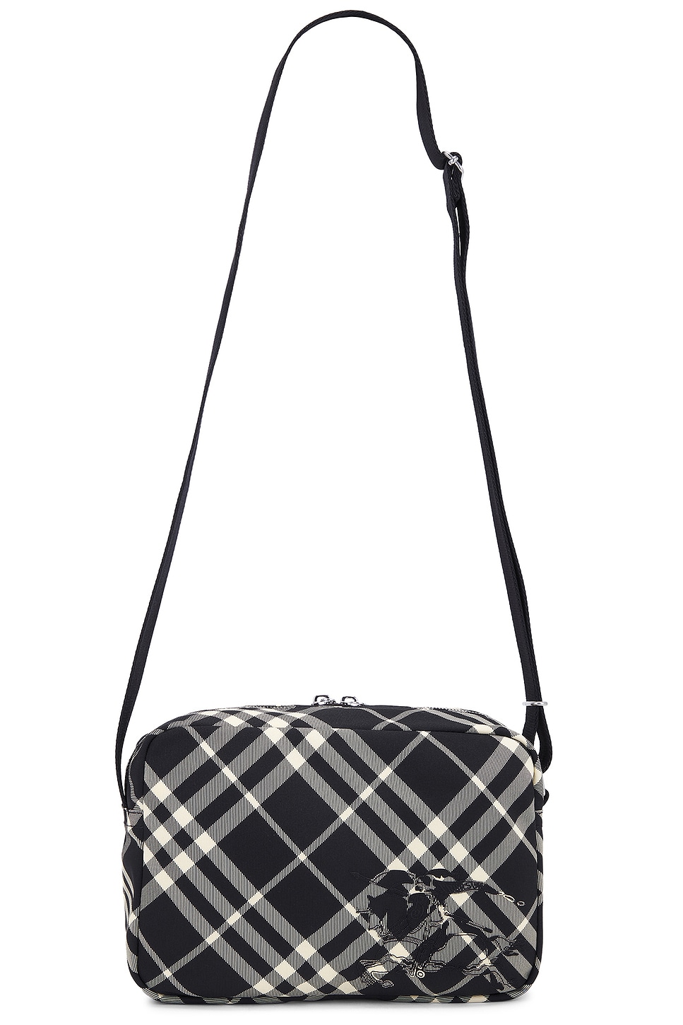 Check Crossbody Bag in Black