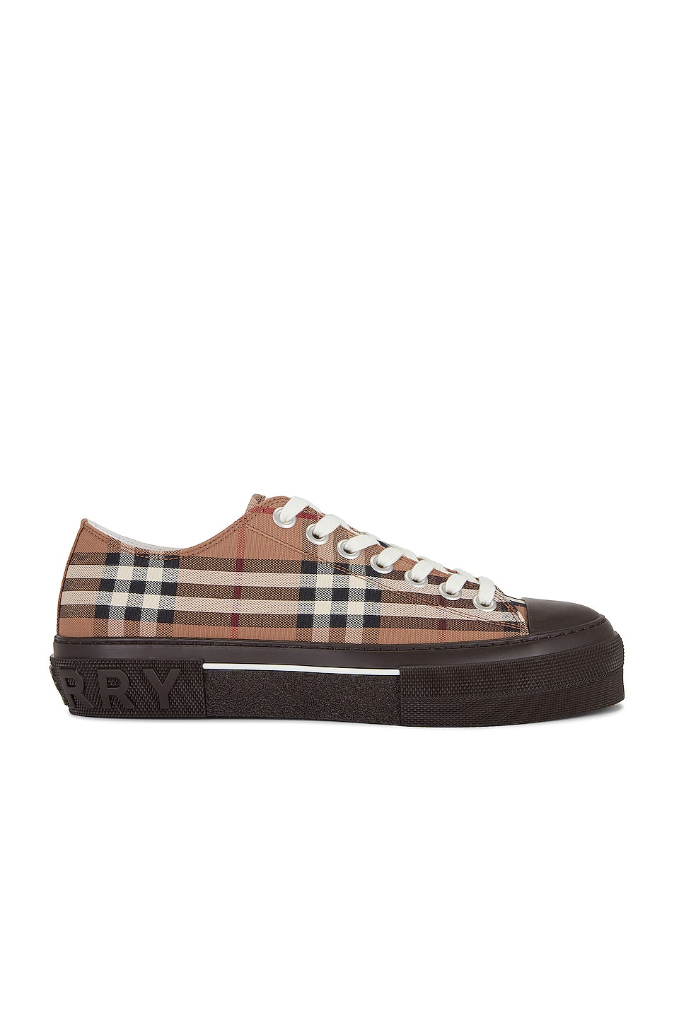 Image 1 of Burberry Jack Check Trainer in Birch Brown
