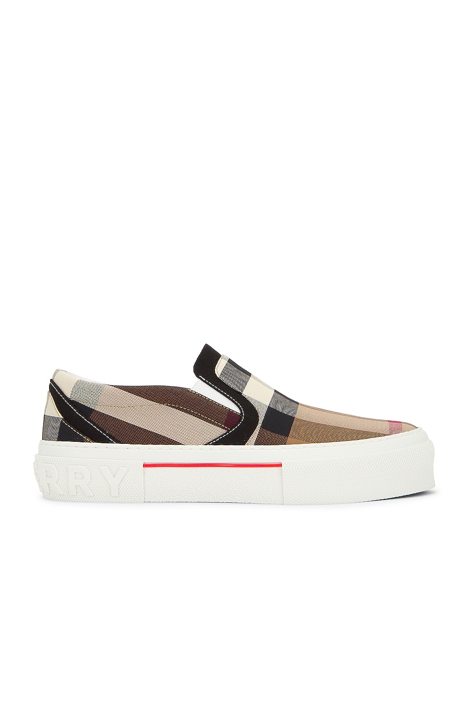 Image 1 of Burberry Curt Check Slip On Sneaker in Birch Brown Ip Chk