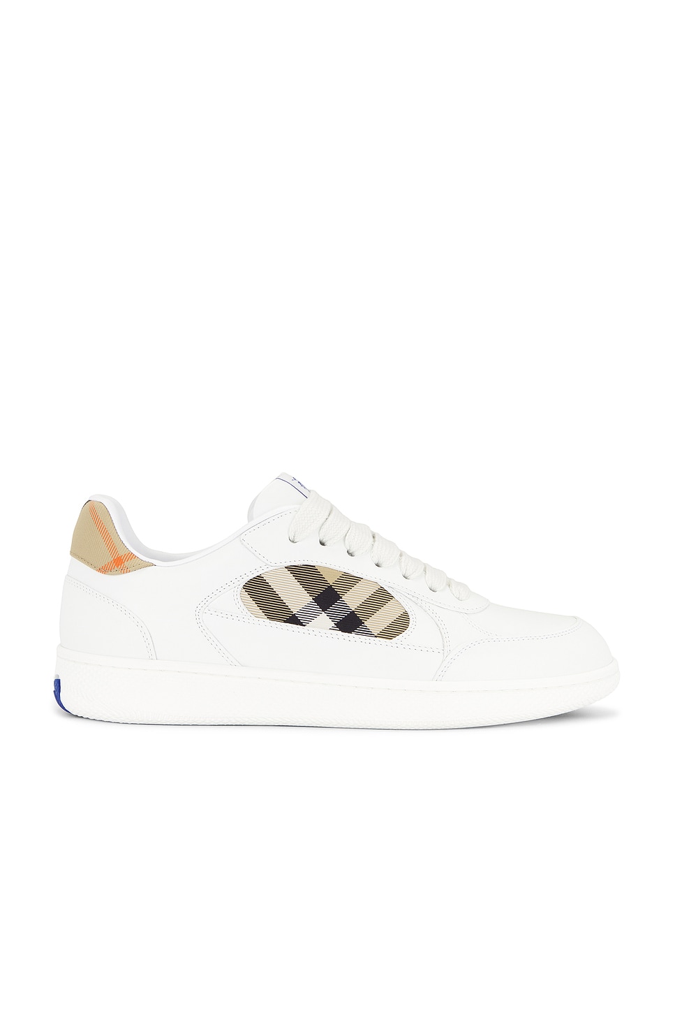 Image 1 of Burberry Terrace Mix Sneaker in White & Sand IP Check