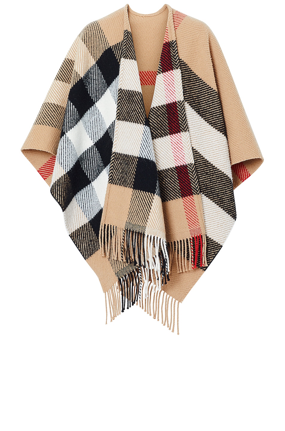 Image 1 of Burberry Mega Check Cape in Camel