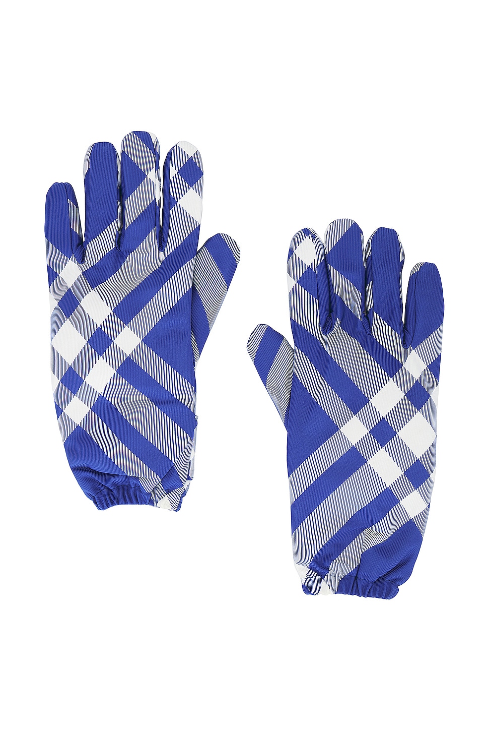 Tri Bar Check Cold Weather Nylon Gloves in Blue