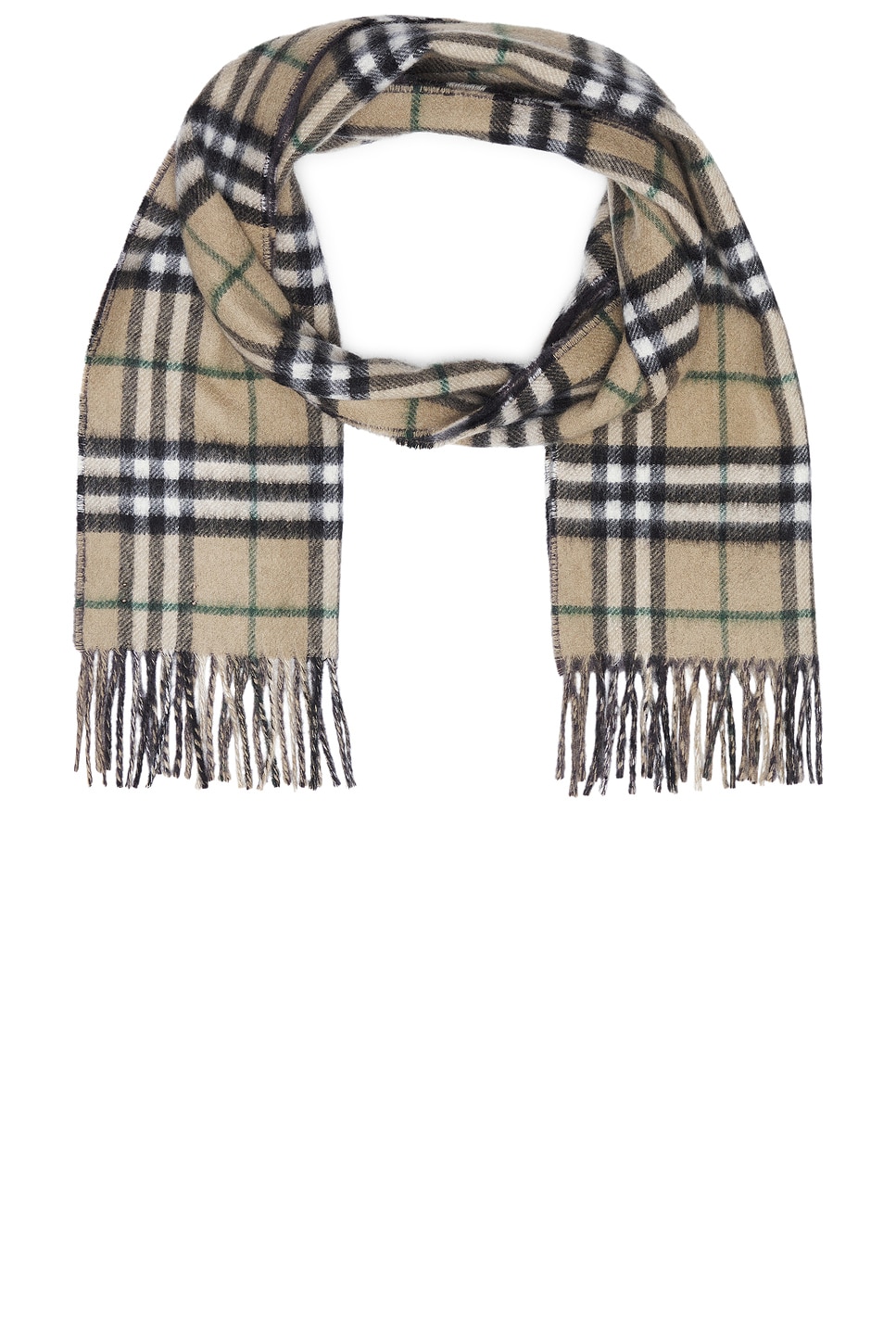 Shop Burberry Double Face Scarf In Linden & Off Black