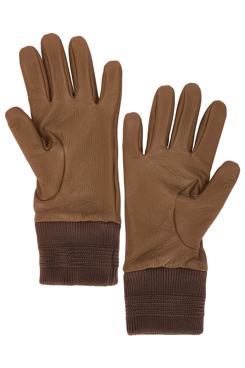 Shop Burberry Leather Gloves In Hazel