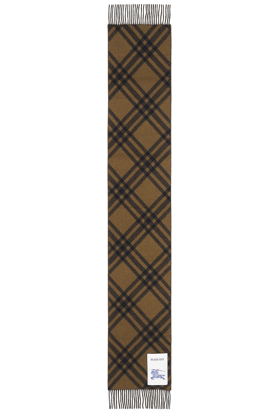 Shop Burberry Bias Check Scarf In Camp