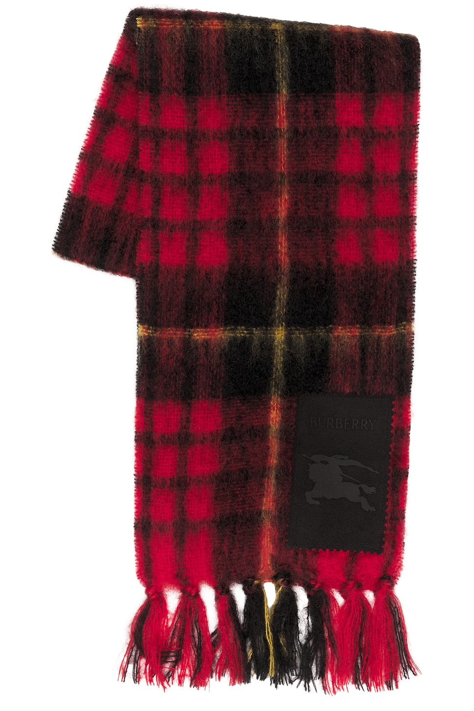 Burberry Tartan Check Mohair Scarf In Gray