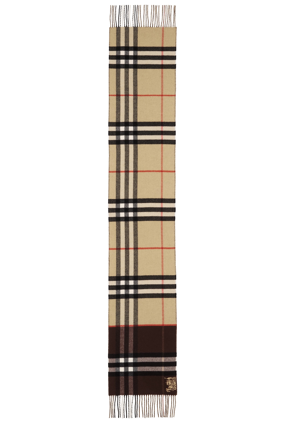 Burberry Double Giant Check Scarf In Brown