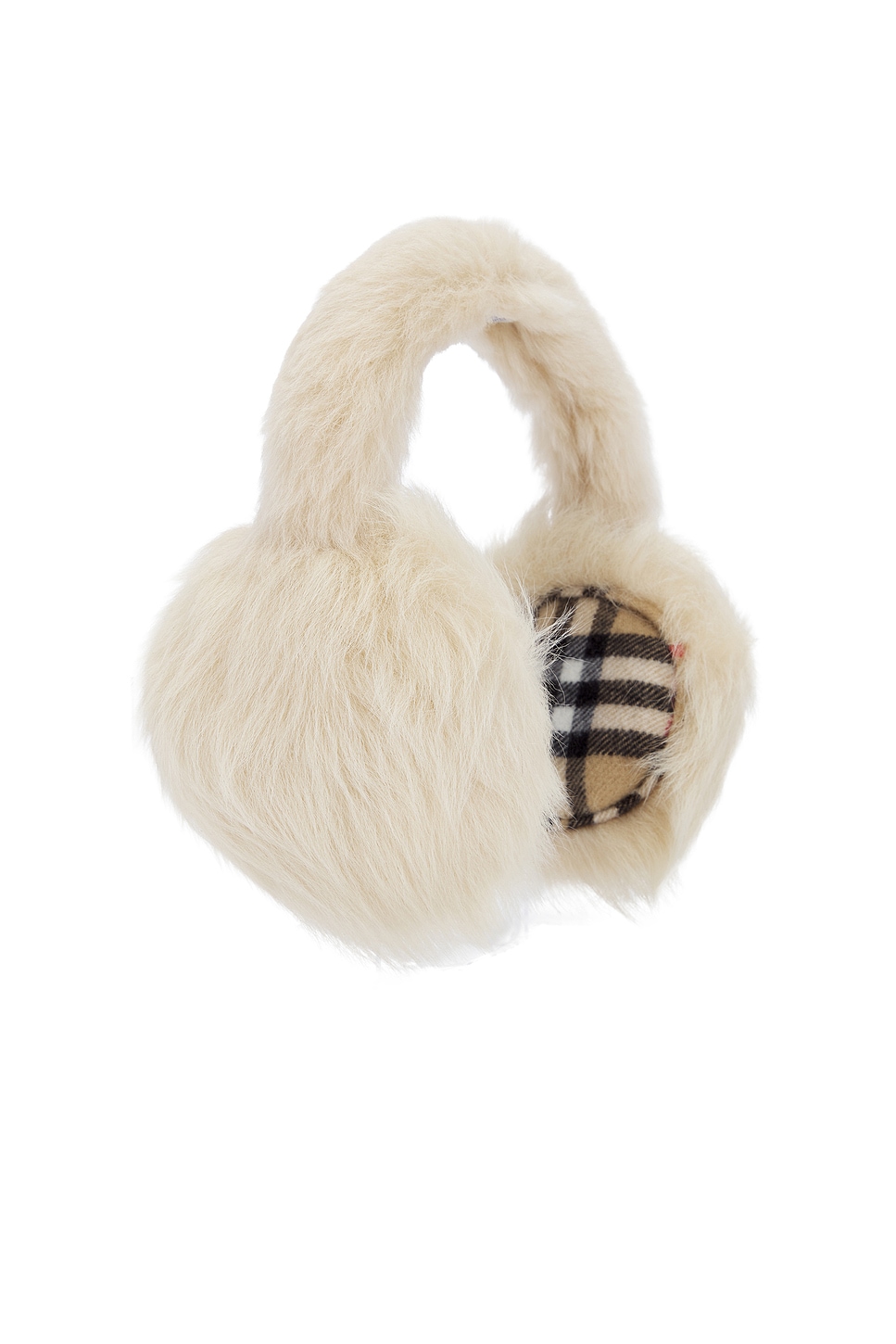 Burberry Shearling Earmuffs in Beige