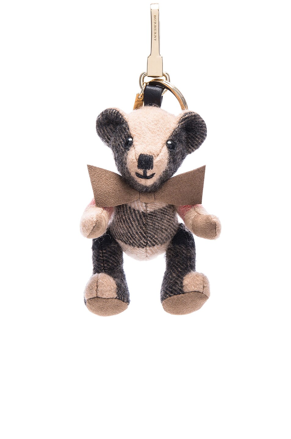 Image 1 of Burberry Thomas Check Keychain in Camel