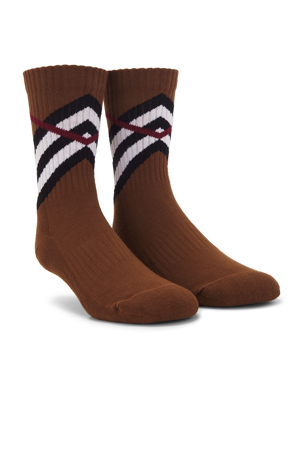 Chevron Sports Sock in Brown