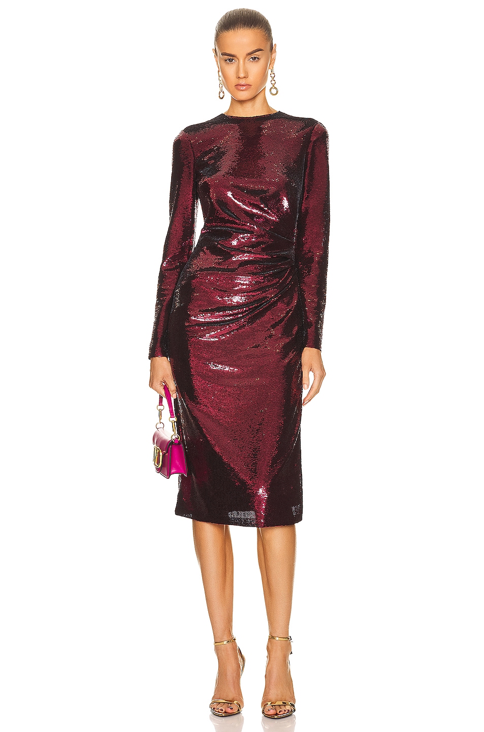 Image 1 of Burberry Aurora Dress in Deep Mulberry
