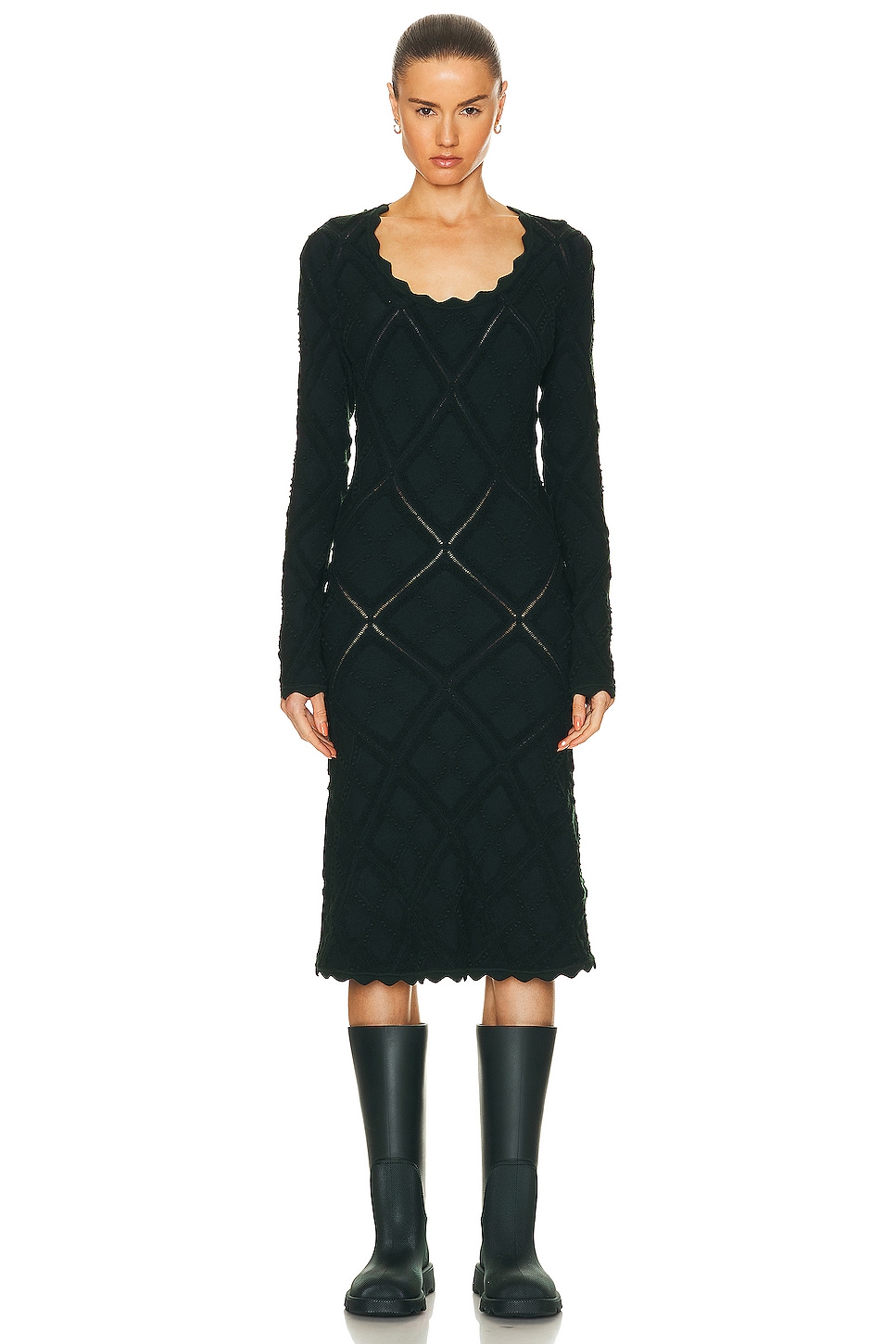 Image 1 of Burberry Long Sleeve Dress in Vine