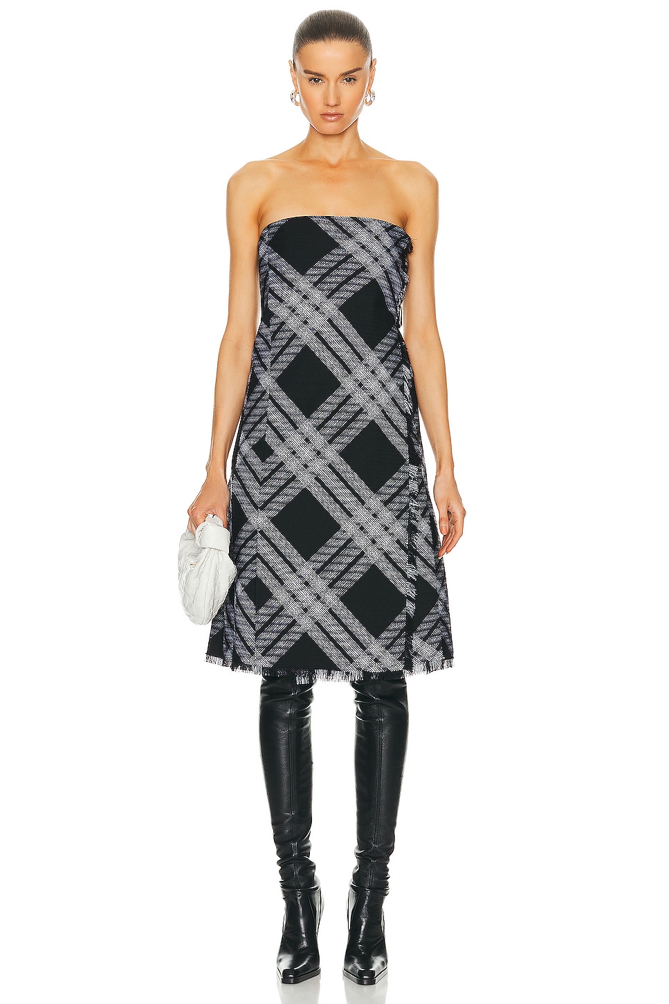 Image 1 of Burberry Strapless Dress in Monochrome
