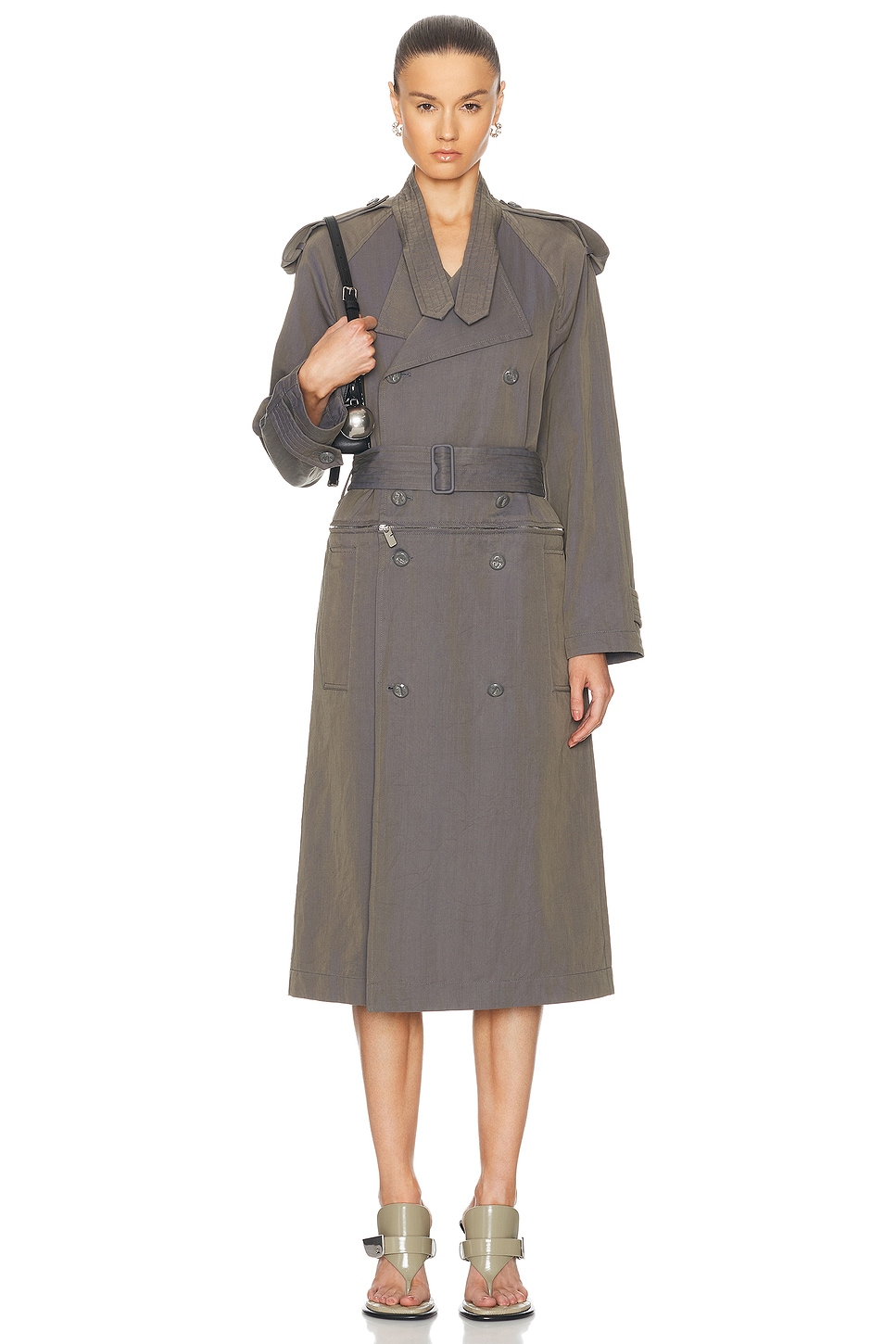 Image 1 of Burberry Trench Dress in Iron