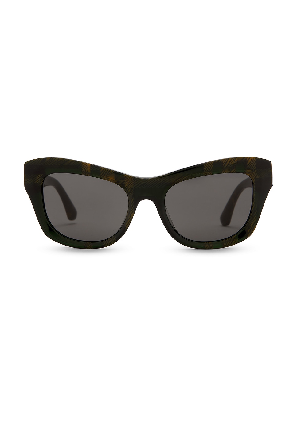 Shop Burberry Square Sunglasses In Check Green