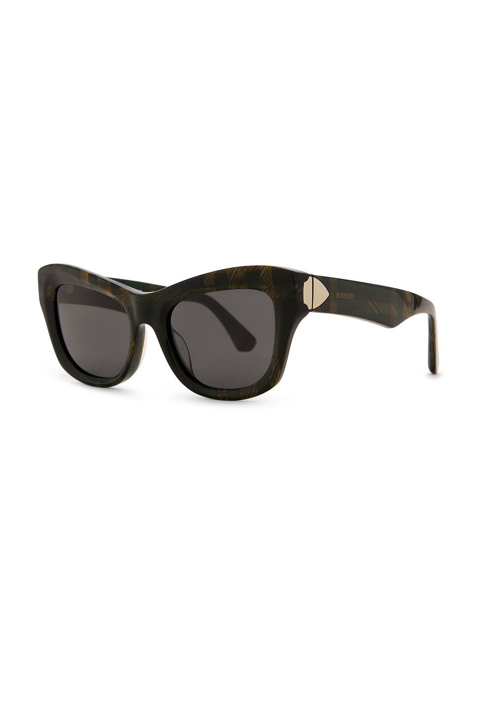 Shop Burberry Square Sunglasses In Check Green