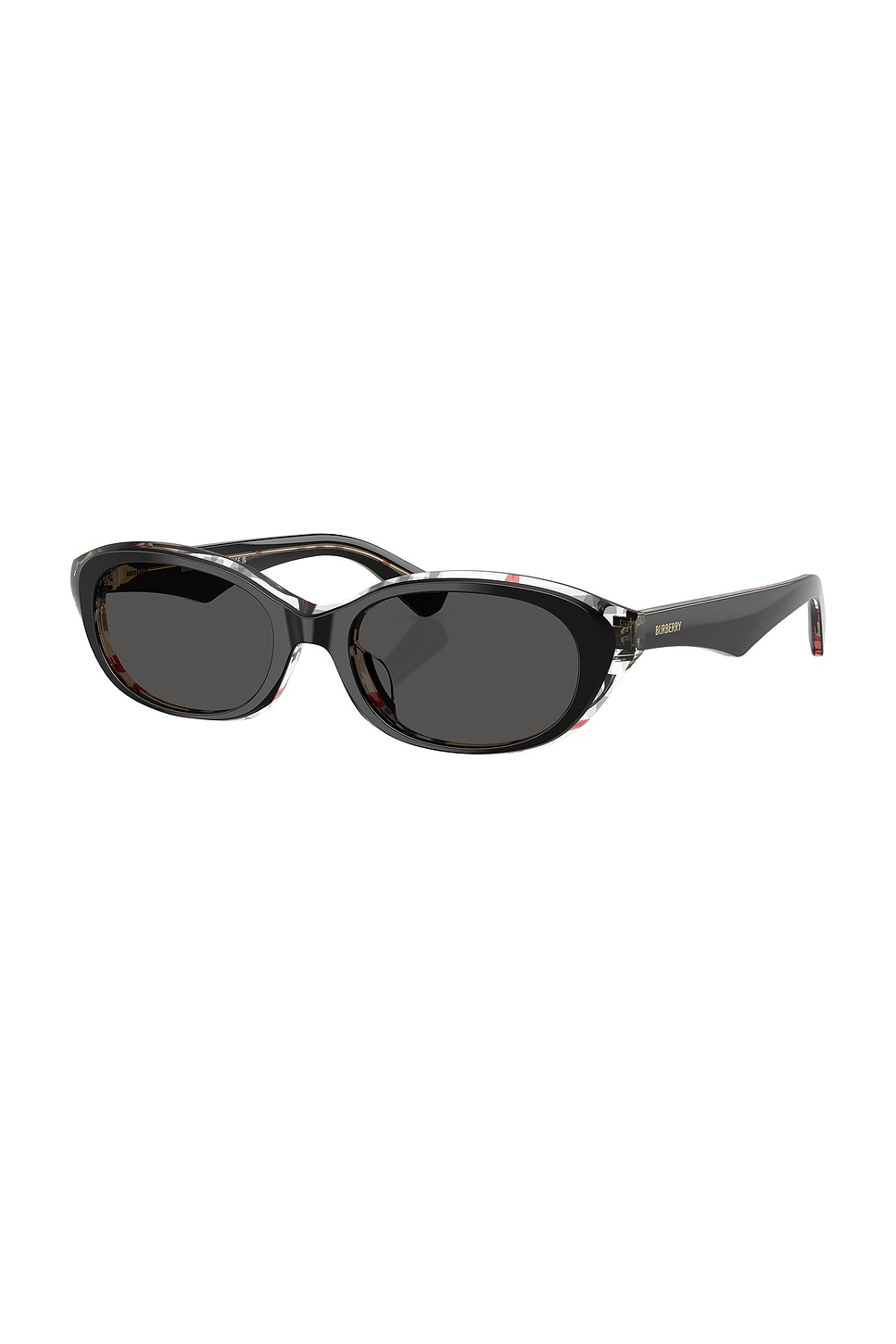 Burberry Be4447d Oval Sunglasses In Black Check
