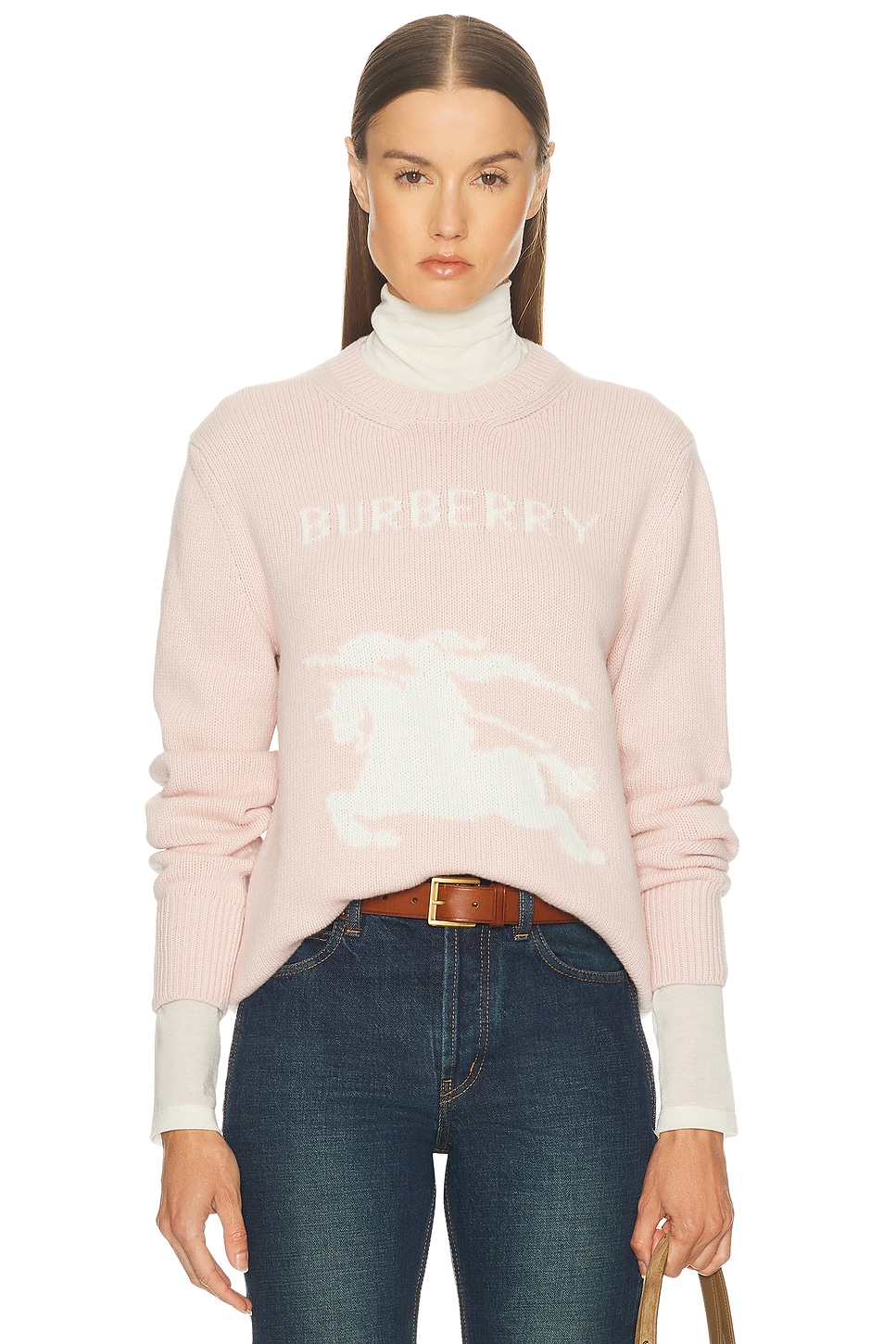 Image 1 of Burberry Long Sleeve Sweater in Bouquet