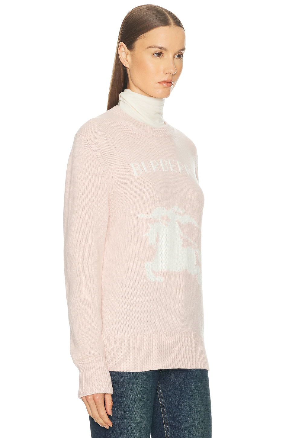 Burberry Long Sleeve Sweater In White