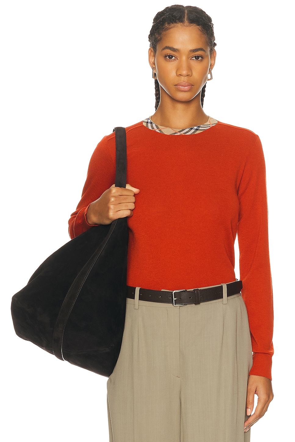 Image 1 of Burberry Crewneck Sweater in Crimson Red