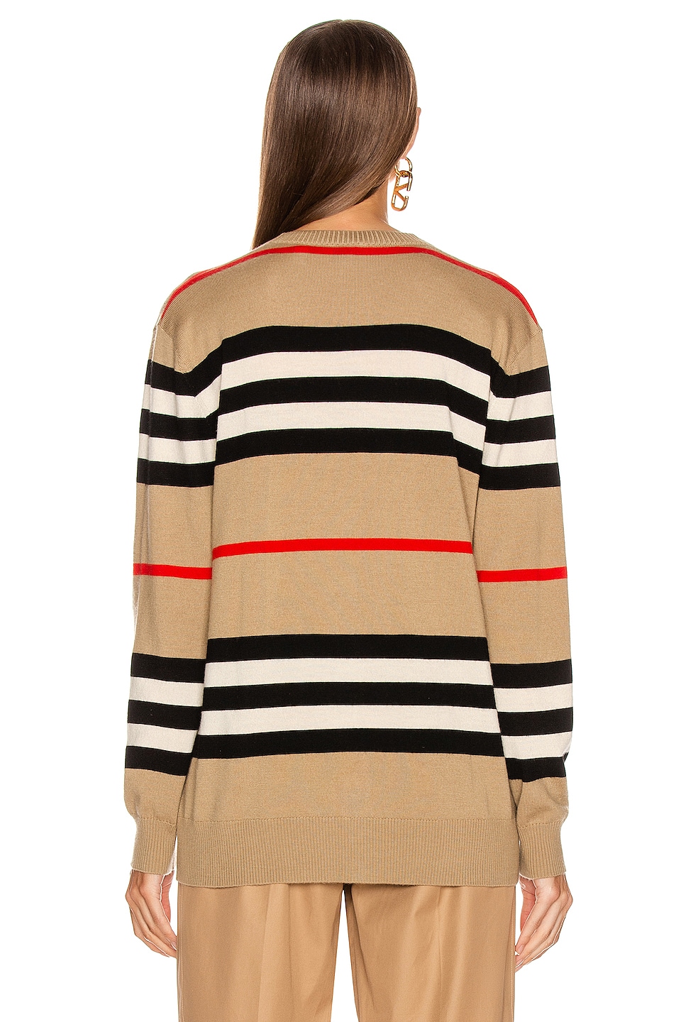 Burberry Scioto Stripe Cardigan In Archive Beige Fwrd 5253