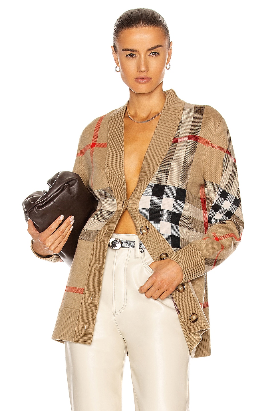 Image 1 of Burberry Caragh Cardigan in Archive Beige