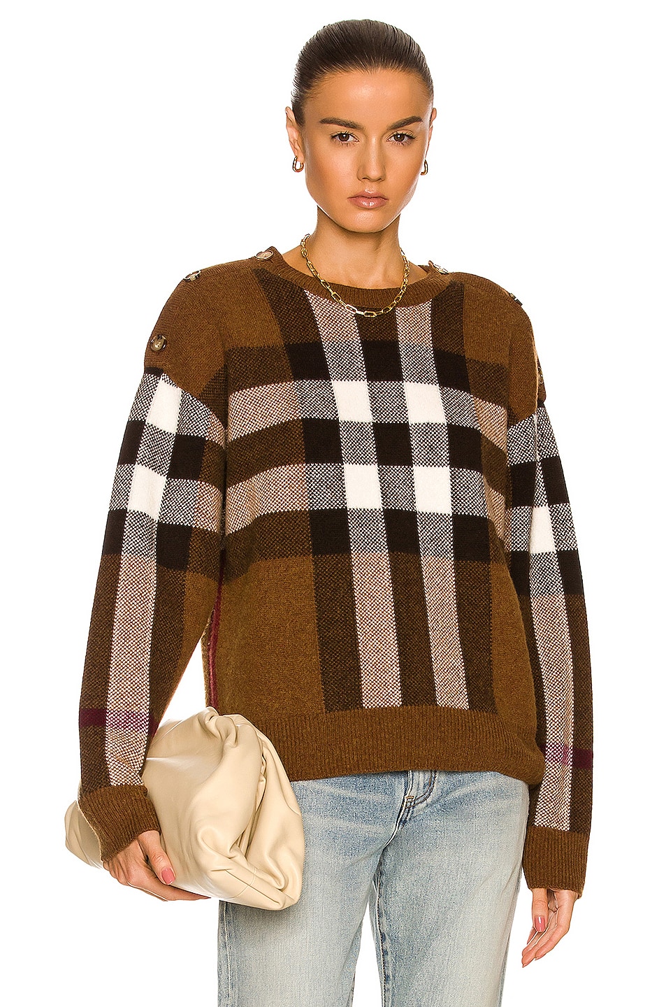 Image 1 of Burberry Darla Sweater in Dark Birch Brown