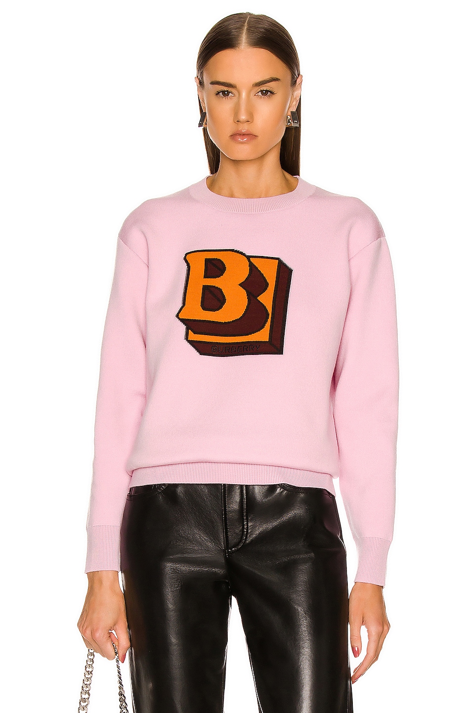 Image 1 of Burberry Kyra Sweater in Pale Candy Pink