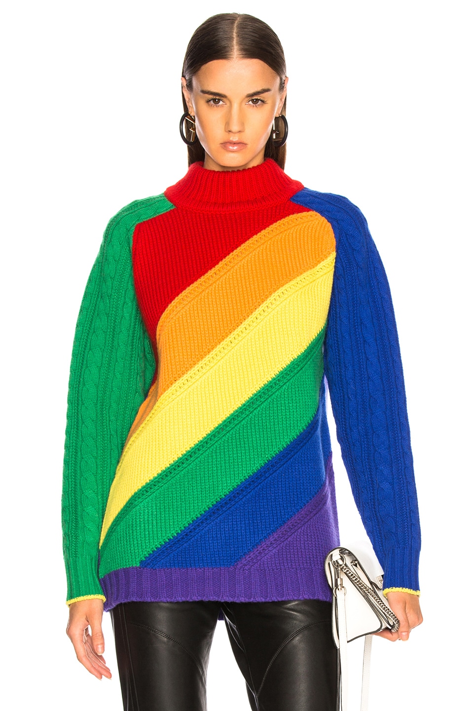 Image 1 of Burberry Rainbow Turtleneck Sweater in Multicolor