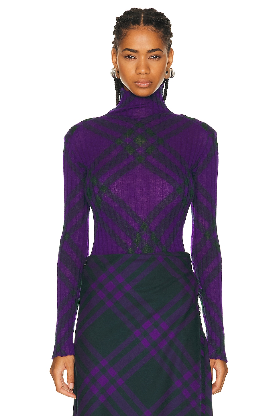 Image 1 of Burberry High Neck Sweater in Royal IP Check