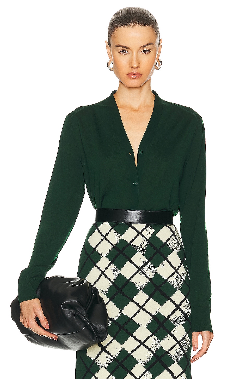 Image 1 of Burberry V Neck Cardigan in Ivy