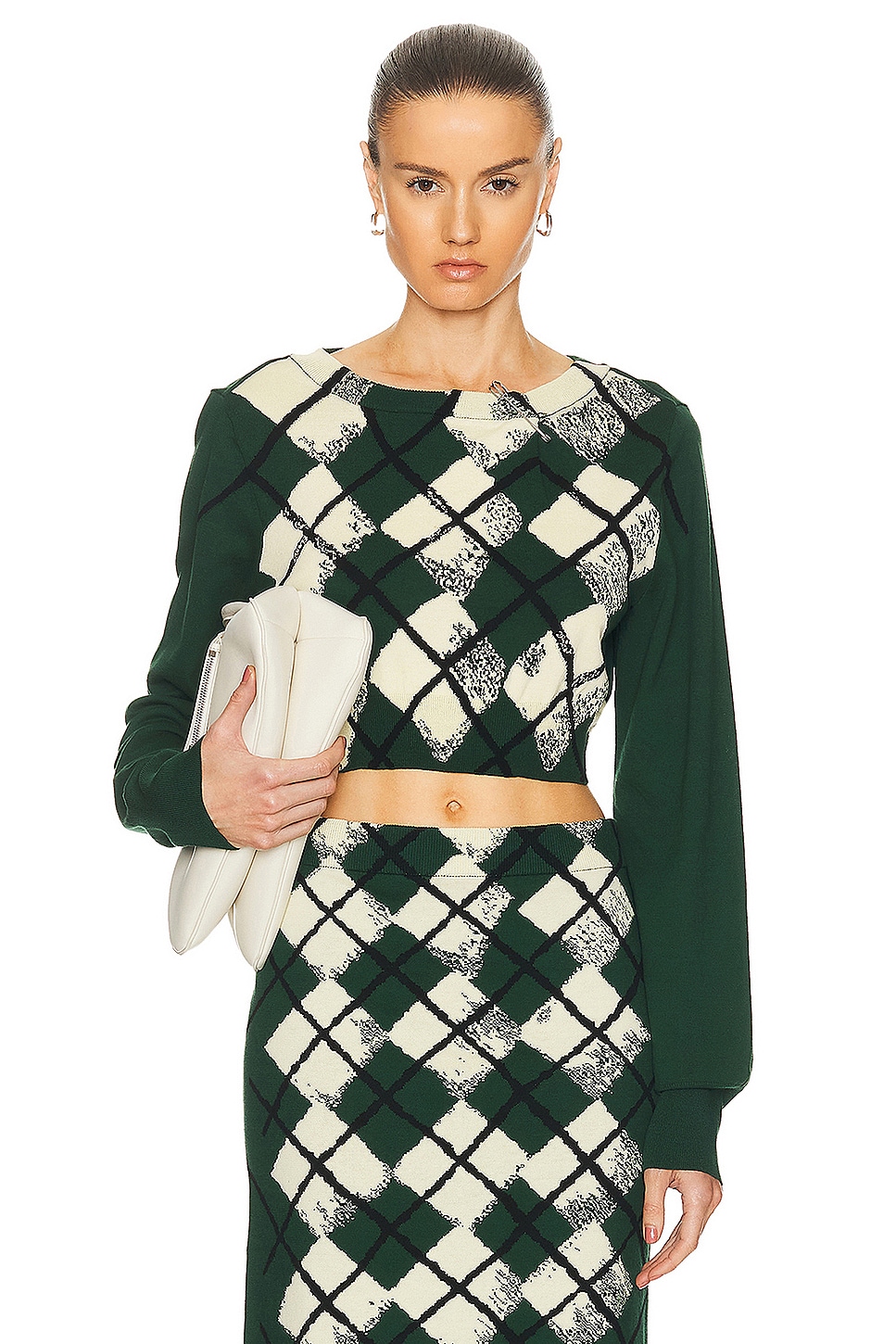 Image 1 of Burberry Crop Sweater in Ivy