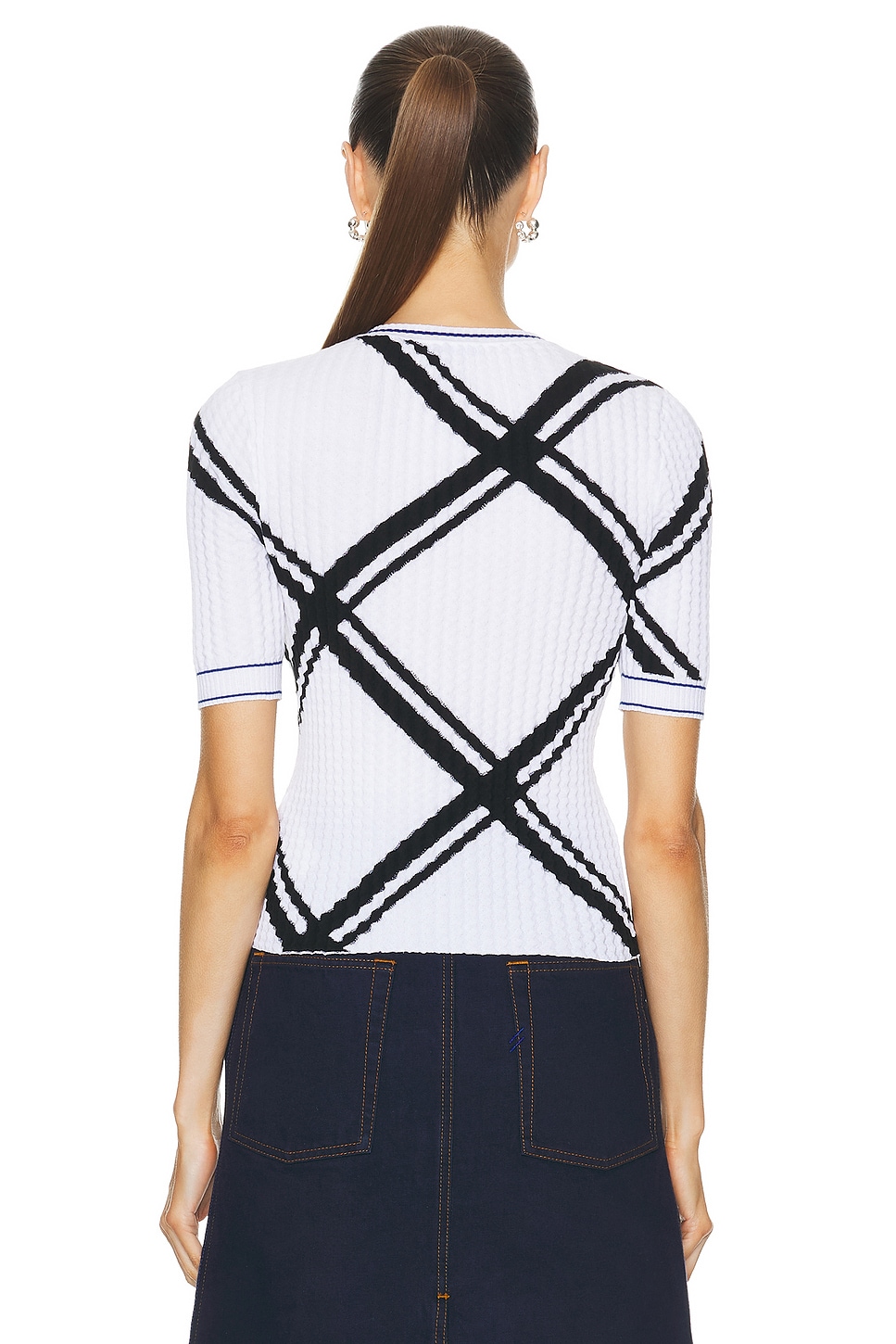 BURBERRY BRIGHT ORANGE KNITTED HIGH NECK TOP SIZE S