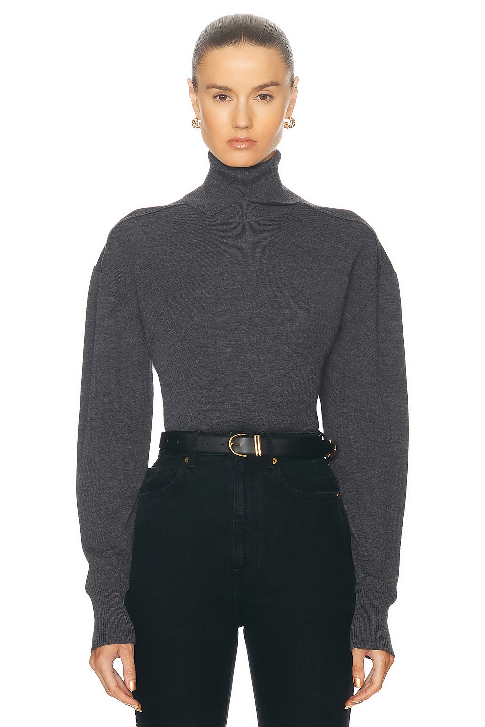 Image 1 of Burberry Turtleneck Sweater in Mid Grey