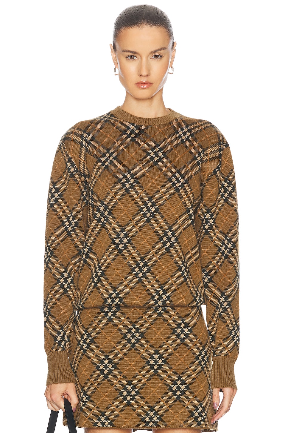 Burberry Crewneck Sweater In Shrew Ip Check