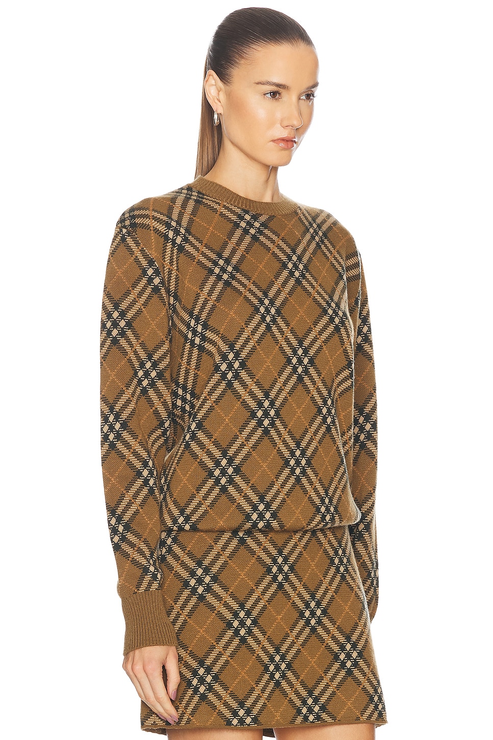 Shop Burberry Crewneck Sweater In Shrew Ip Check