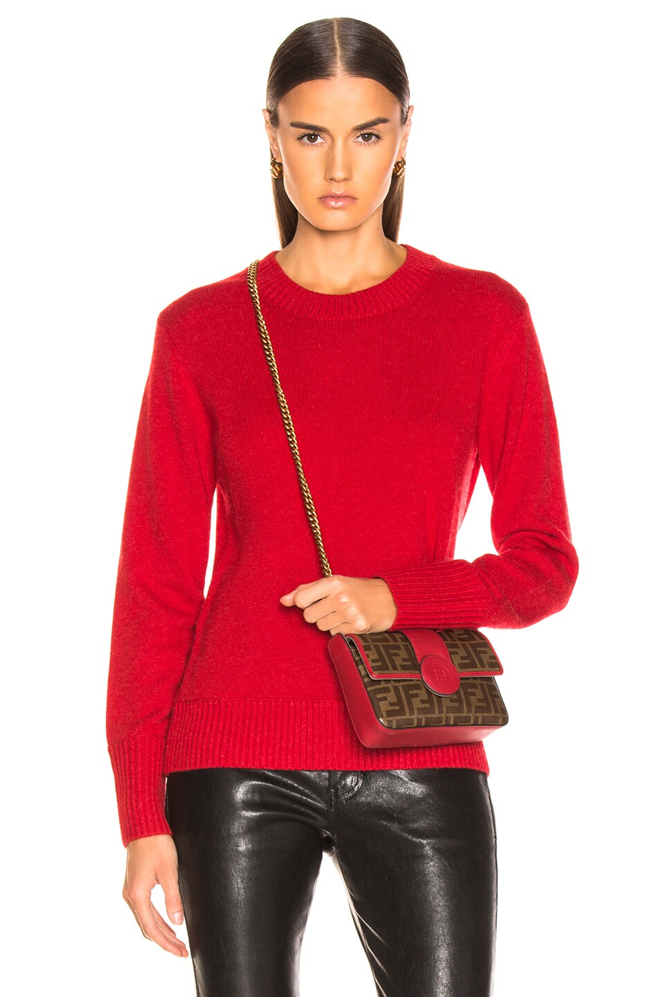 Image 1 of Burberry Bradgate Sweater in Coral Red