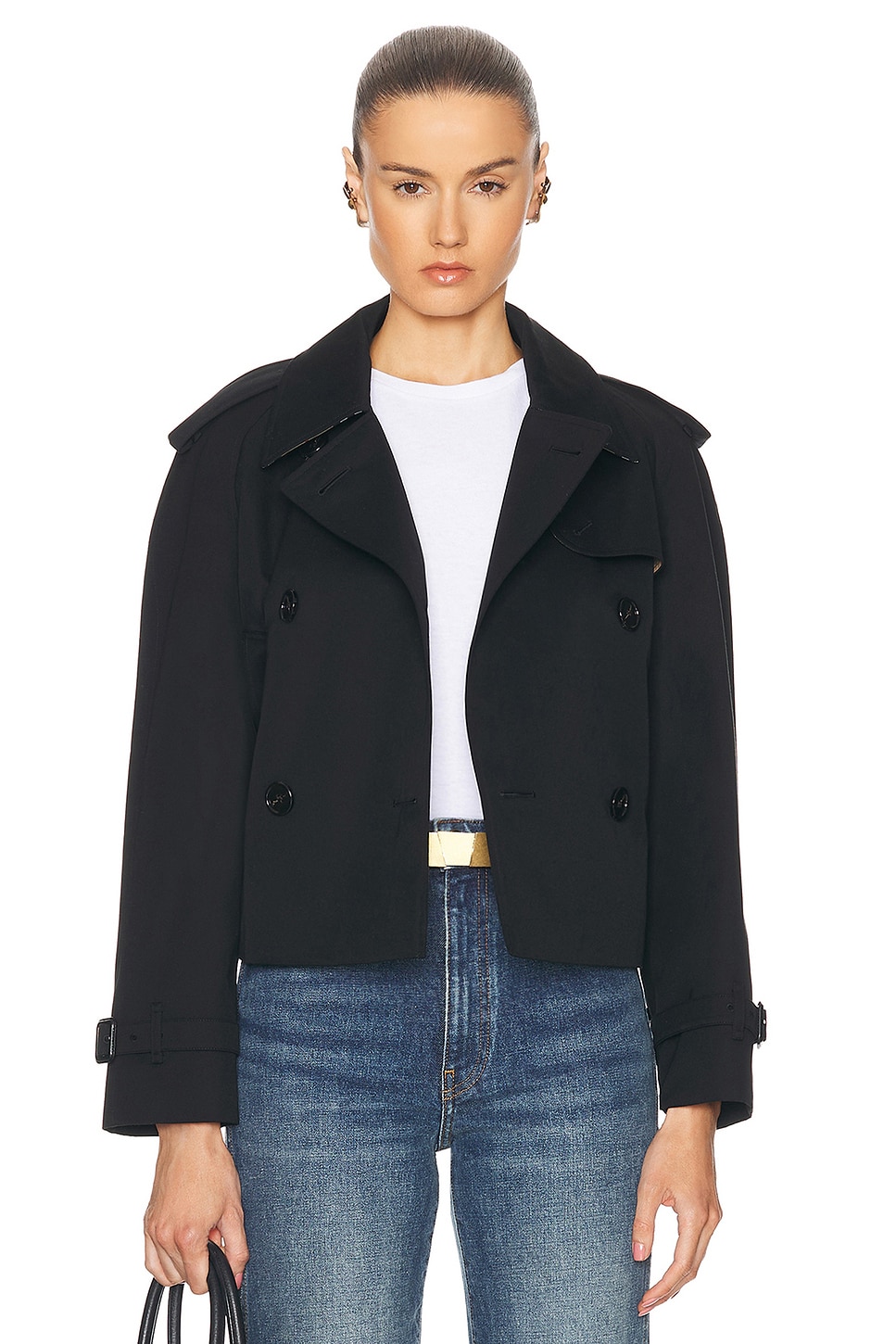 Burberry Halyte Trench Jacket In Black