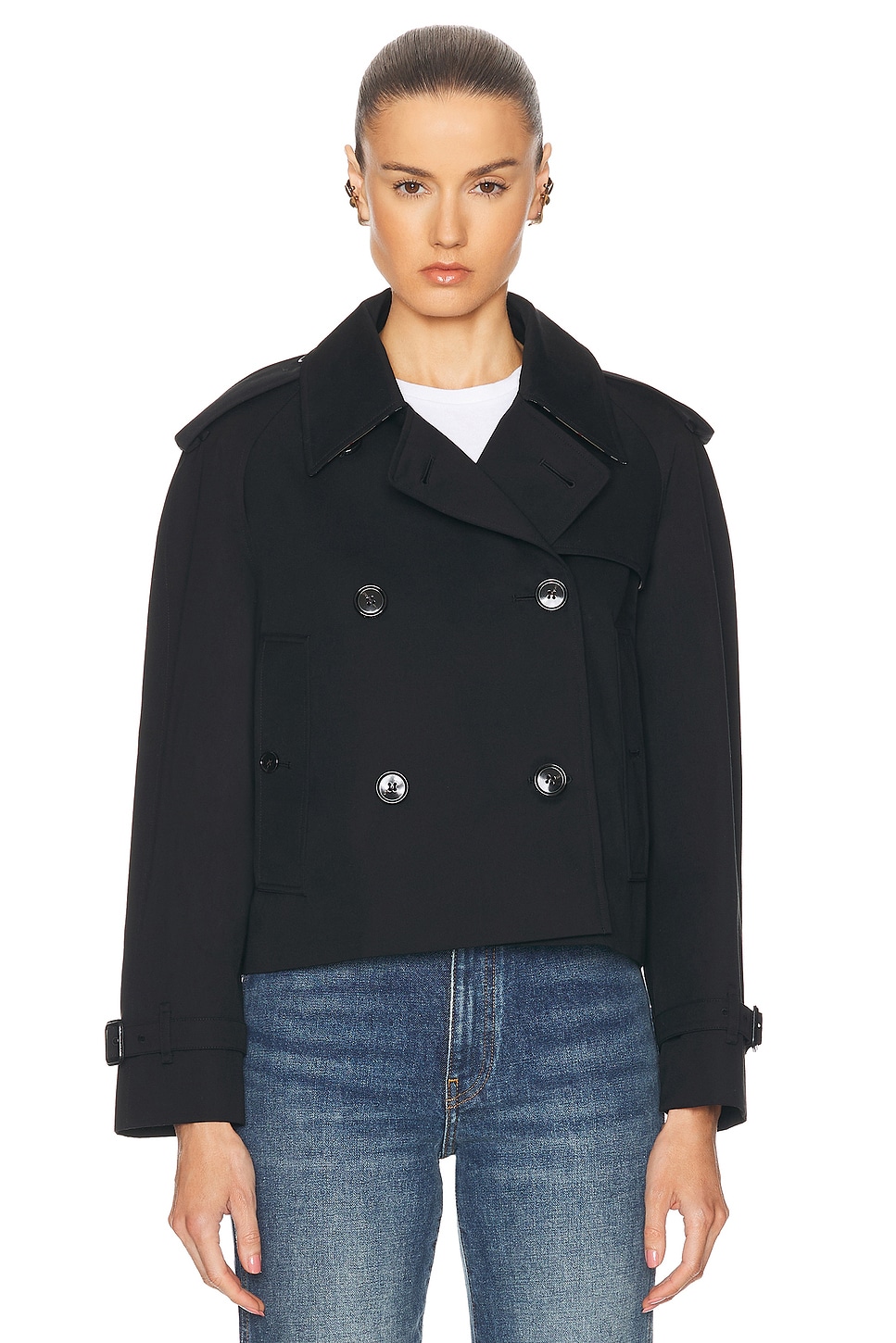 Shop Burberry Halyte Trench Jacket In Black