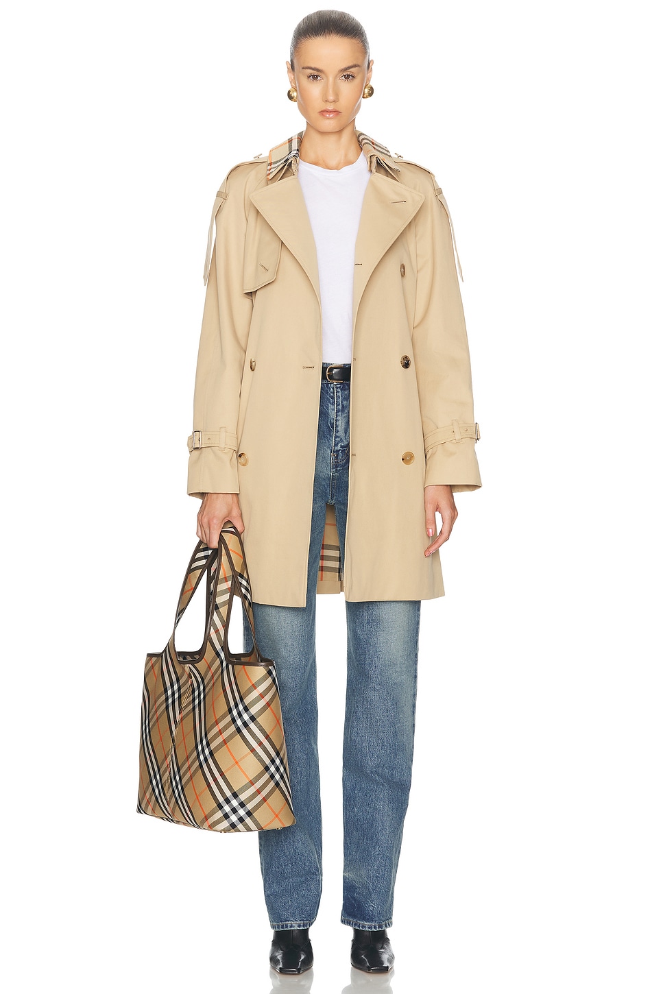 Image 1 of Burberry Trench Coat in Flax