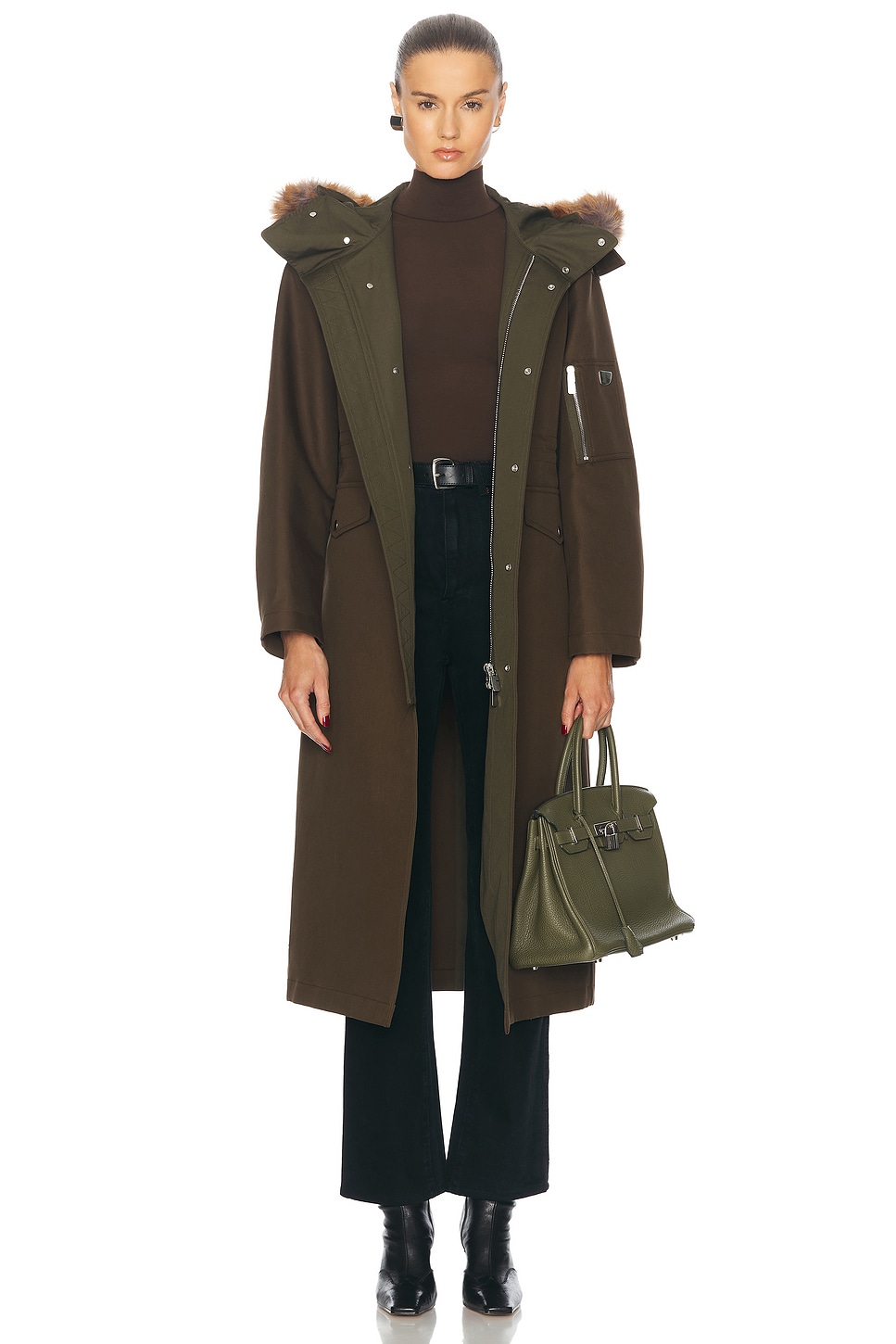 Image 1 of Burberry Long Washed Parka in Loch