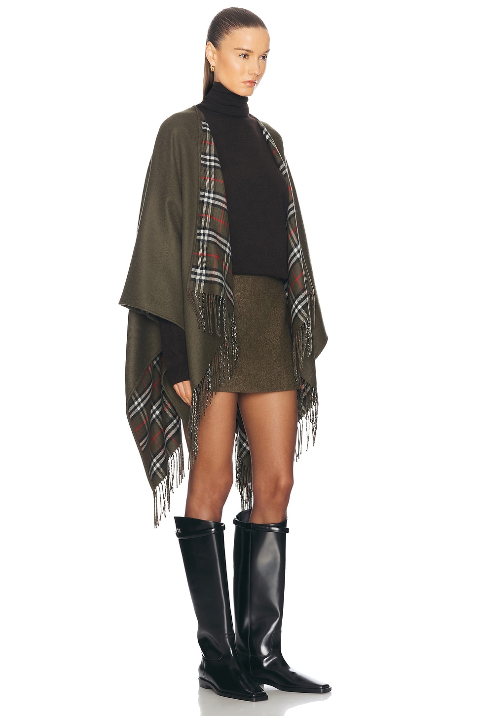 Shop Burberry Vintage Check Cape In Loch